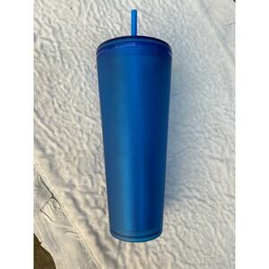 Starbucks 2022 Cobalt Blue Matte Mermaid Soft Touch Cold Cup Tumbler 24 oz
